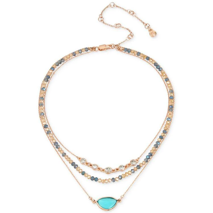 商品Kenneth Cole|Gold-Tone Multi-Stone & Bead Triple-Row Choker Necklace,价格¥264,第1张图片