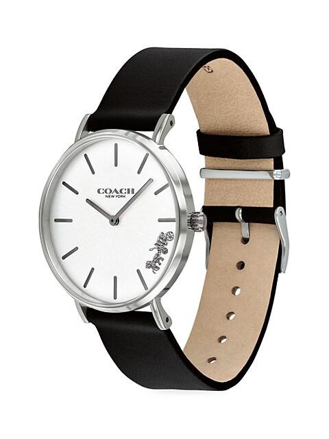 Perry Stainless Steel & Leather-Strap Analog Watch商品第3张图片规格展示