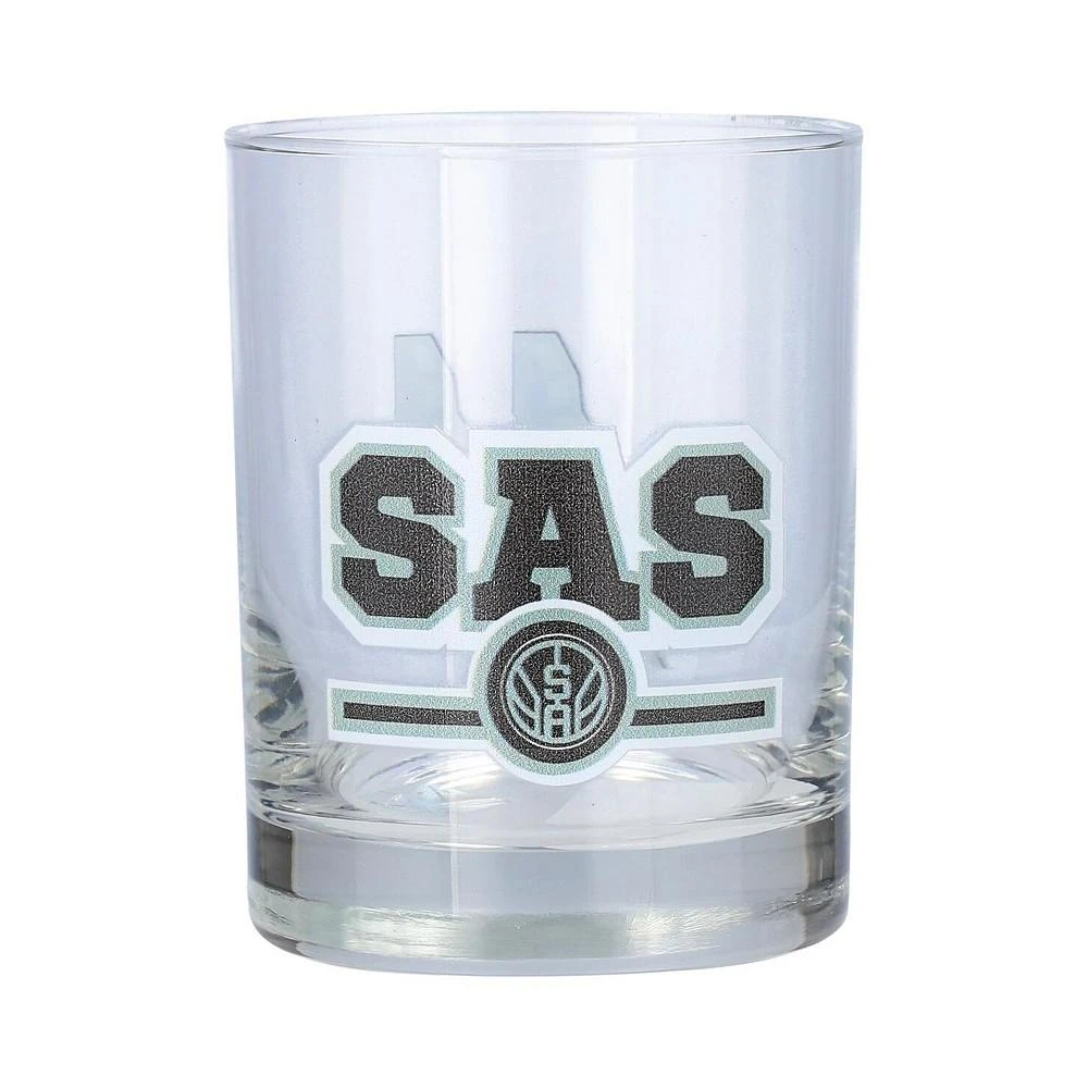 商品Logo Brands|San Antonio Spurs Letterman 14 oz Rocks Glass,价格¥149,第1张图片