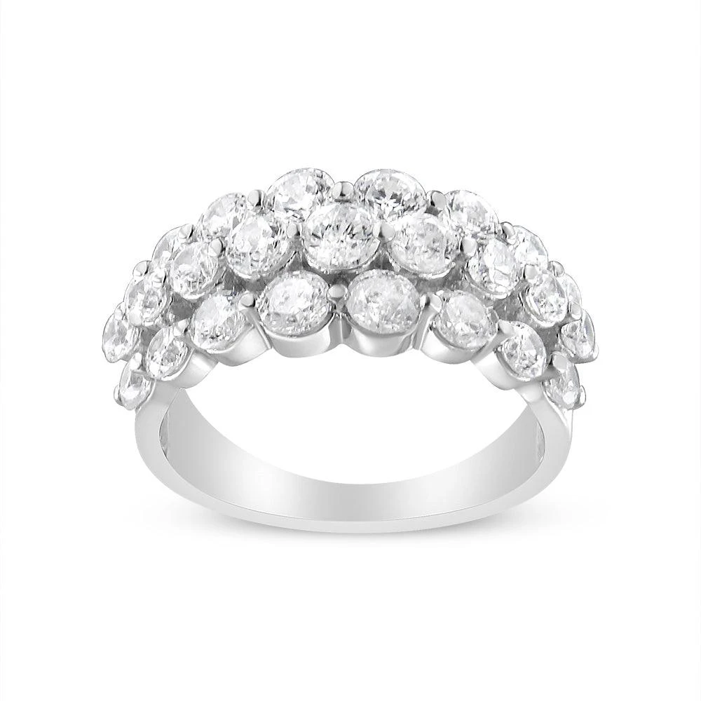 商品Haus of Brilliance|10K White Gold 2 1/2 Cttw Round Natural Diamond 3 Row Band Ring,价格¥28870,第2张图片详细描述