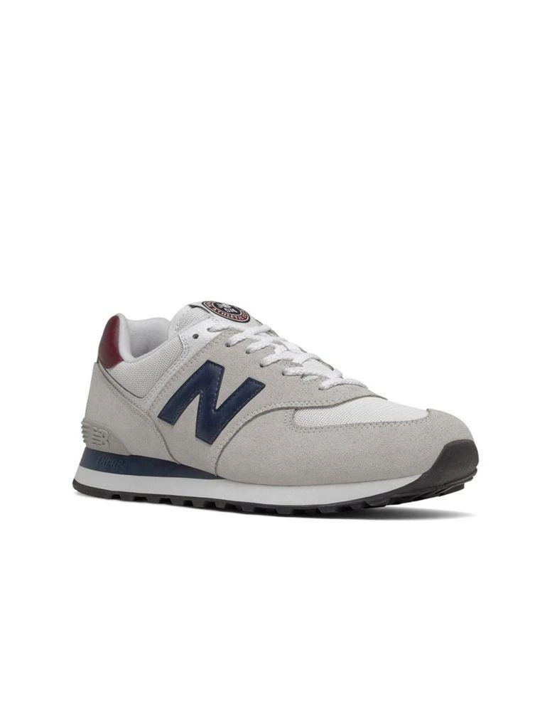 商品New Balance|New Balance 574 suede trainers in light grey and navy,价格¥723,第1张图片