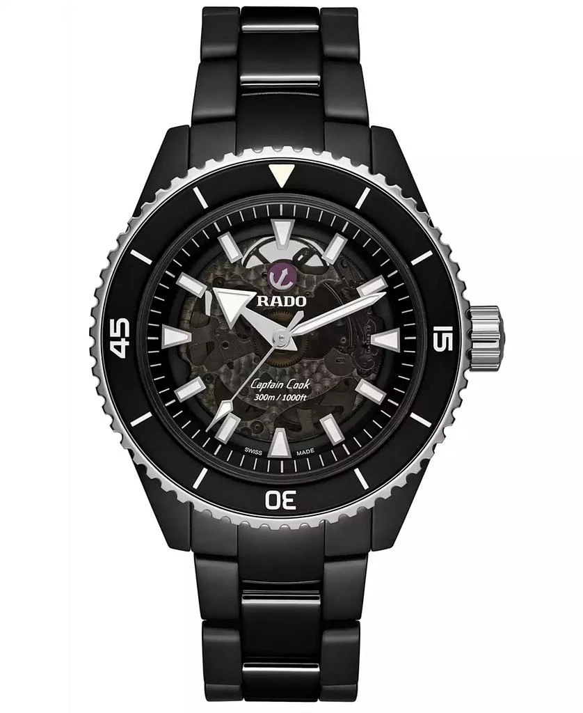 商品Rado|Men's Swiss Automatic Captain Cook Black High Tech Ceramic Bracelet Watch 43mm,价格¥29933,第1张图片