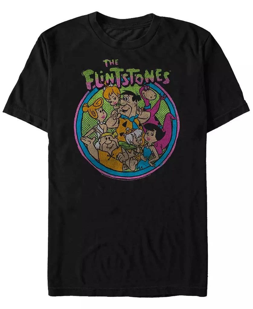 商品FIFTH SUN|Men's The Flintstones Happy Family Short Sleeve T-shirt,价格¥187,第1张图片