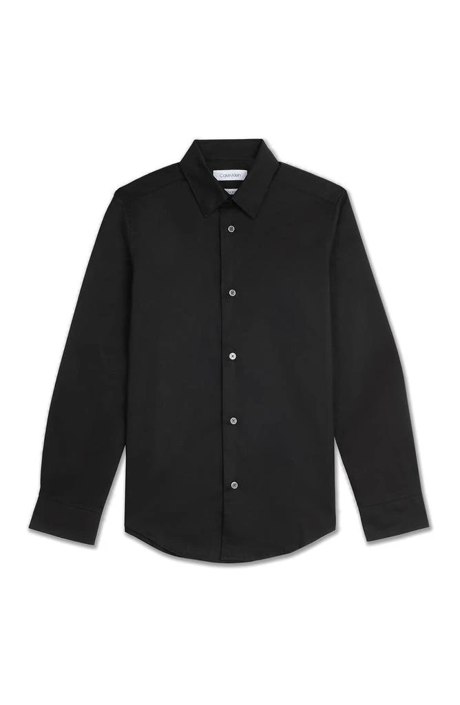 商品Calvin Klein|Kids' Solid Long Sleeve Slim Fit Shirt,价格¥171,第2张图片详细描述