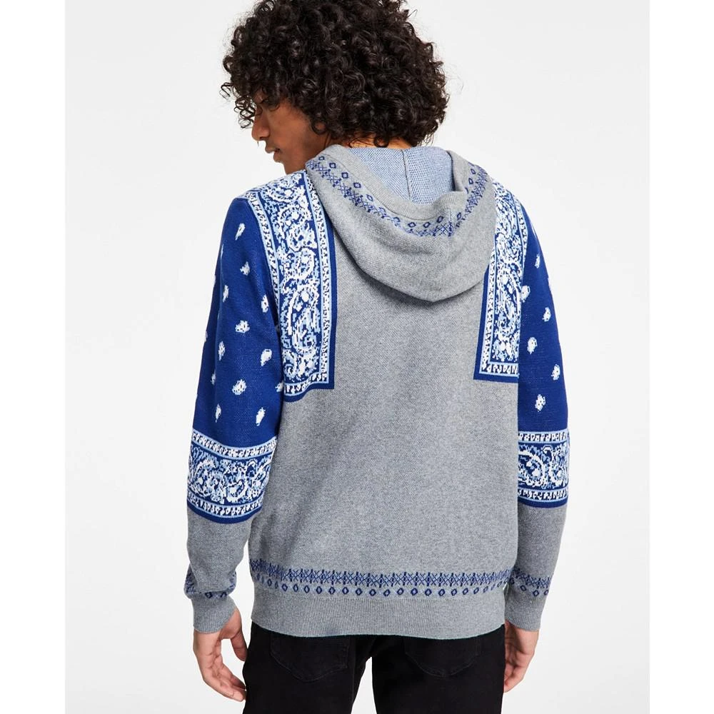 商品Sun + Stone|Men's Bandana Intarsia Hoodie, Created for Macy's,价格¥97,第2张图片详细描述