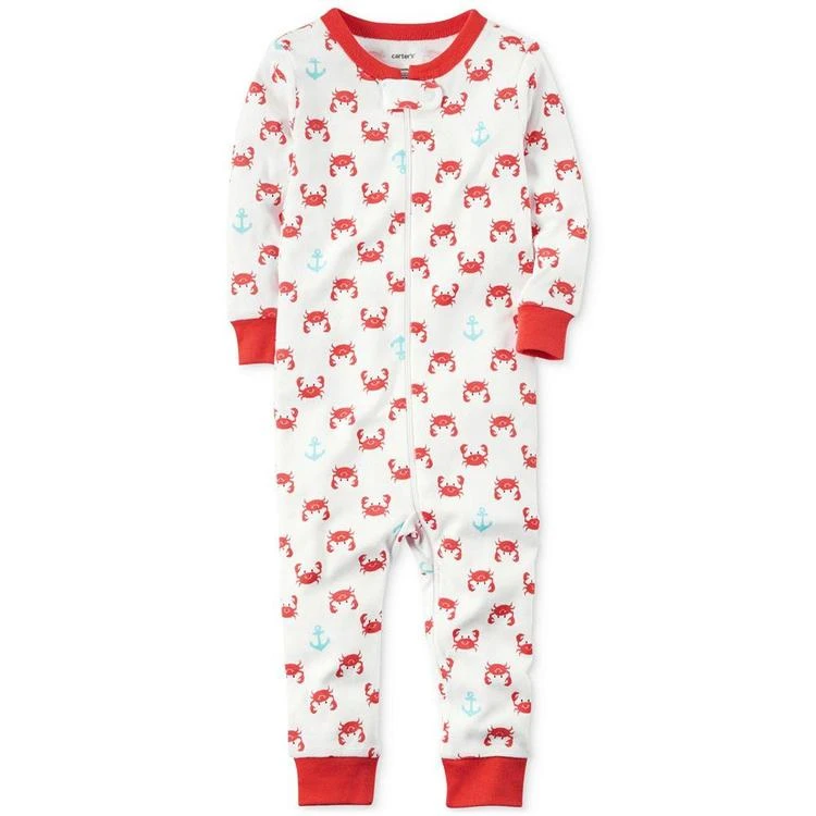 商品Carter's|1-Pc. Crab-Print Cotton Pajamas, Baby Boys (0-24 months),价格¥60,第2张图片详细描述