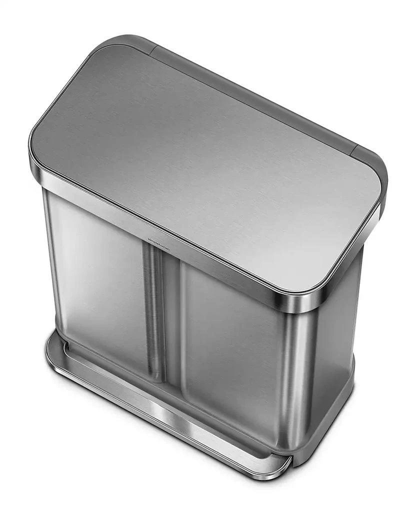 商品simplehuman|Brushed Stainless Steel 58L Dual Compartment  Recycler,价格¥1508,第4张图片详细描述