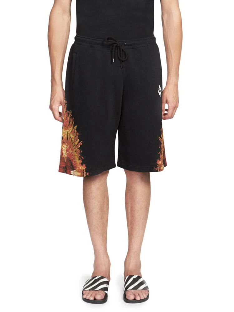 商品Marcelo Burlon|Flame Wing Cotton Shorts,价格¥2310,第1张图片