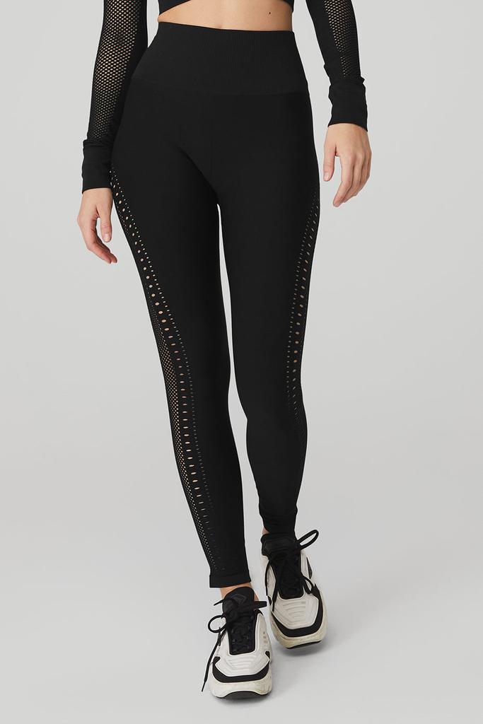 Seamless High-Waist 7/8 Open Air Legging - Black商品第1张图片规格展示