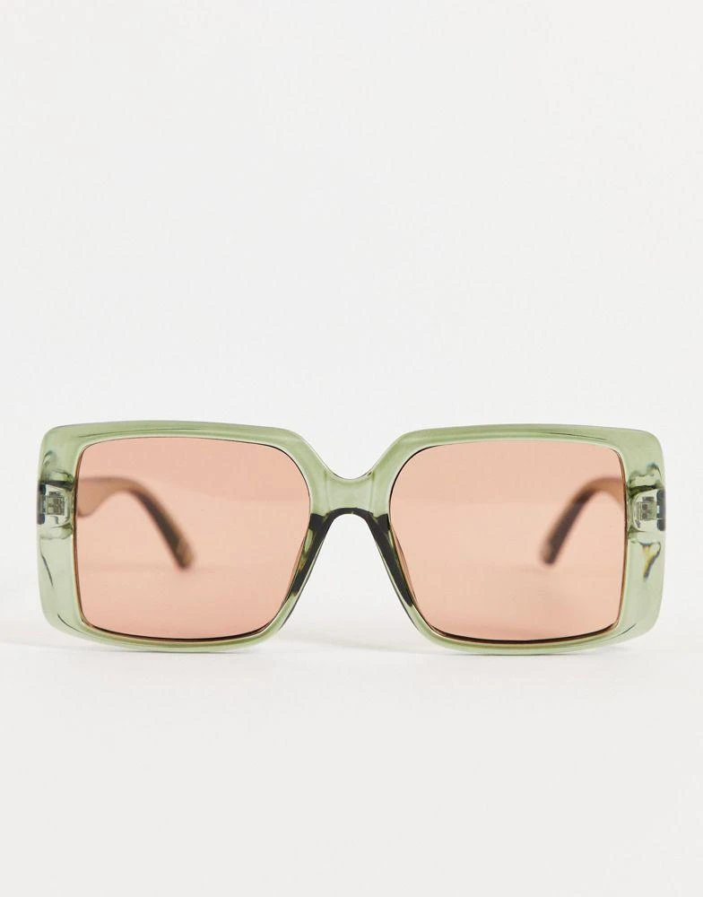 商品ASOS|ASOS DESIGN frame 70s sunglasses with orange lens in green  - MGREEN,价格¥78,第3张图片详细描述