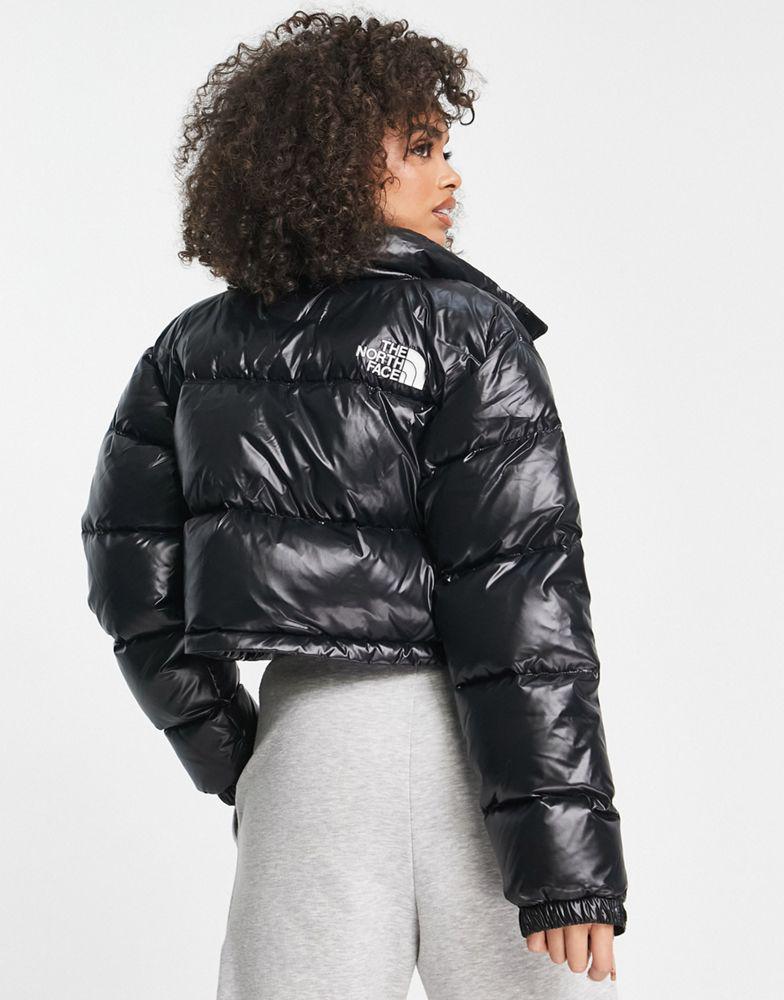 Kendall 同款女式 北面 Nuptse系列 短款夹克 黑色商品第2张图片规格展示
