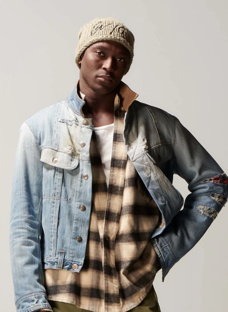 商品Greg Lauren|GREG LAUREN MEN VINTAGE DENIM TRUCKER JACKET,价格¥4296,第4张图片详细描述