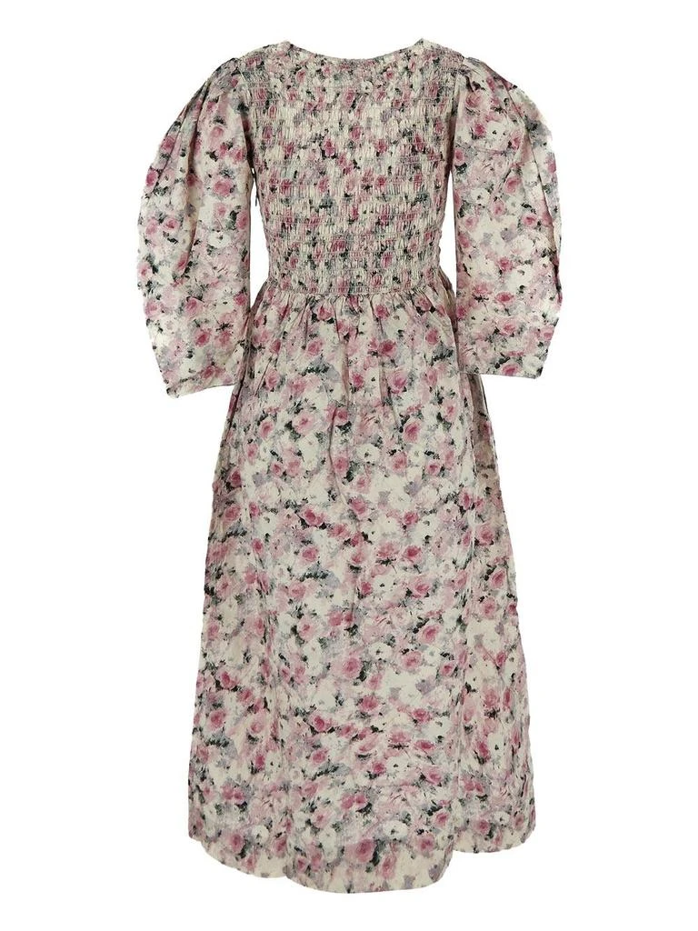 商品Ganni|Cotton Open-neck Smock Long Dress,价格¥2174,第2张图片详细描述