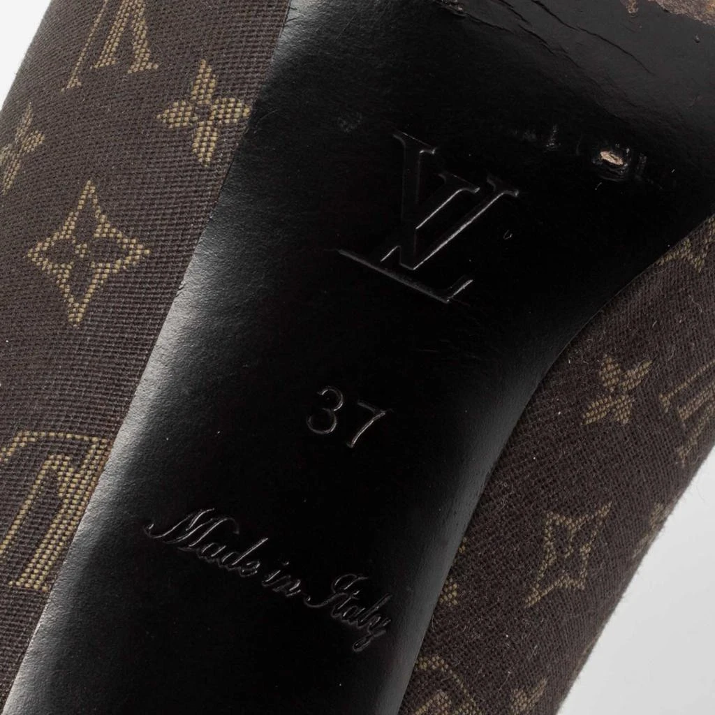 Louis Vuitton Dark Brown Monogram Canvas and Patent Leather Judy Peep-Toe Pumps Size 37 商品