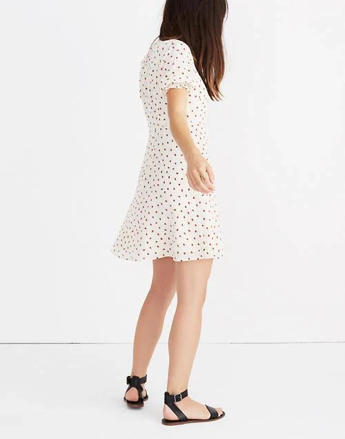 商品Madewell|Silk Clover Button-Front Dress in Fresh Strawberries,价格¥476,第2张图片详细描述