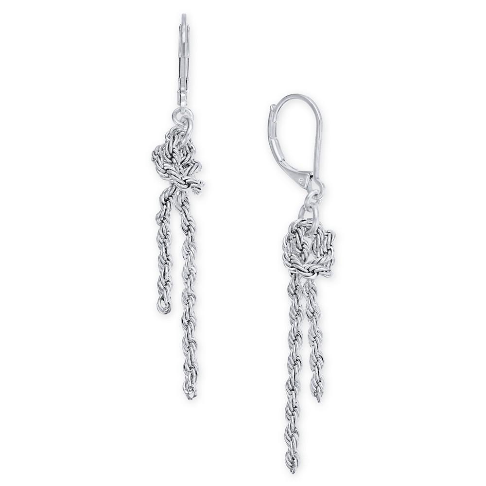 Silver-Tone Knotted Chain Drop Earrings, Created for Macy's商品第1张图片规格展示