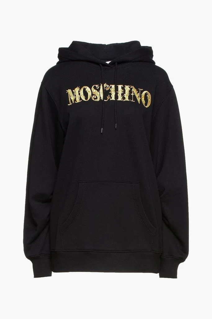 商品Moschino|Metallic embroidered French cotton-terry hoodie,价格¥1113,第3张图片详细描述