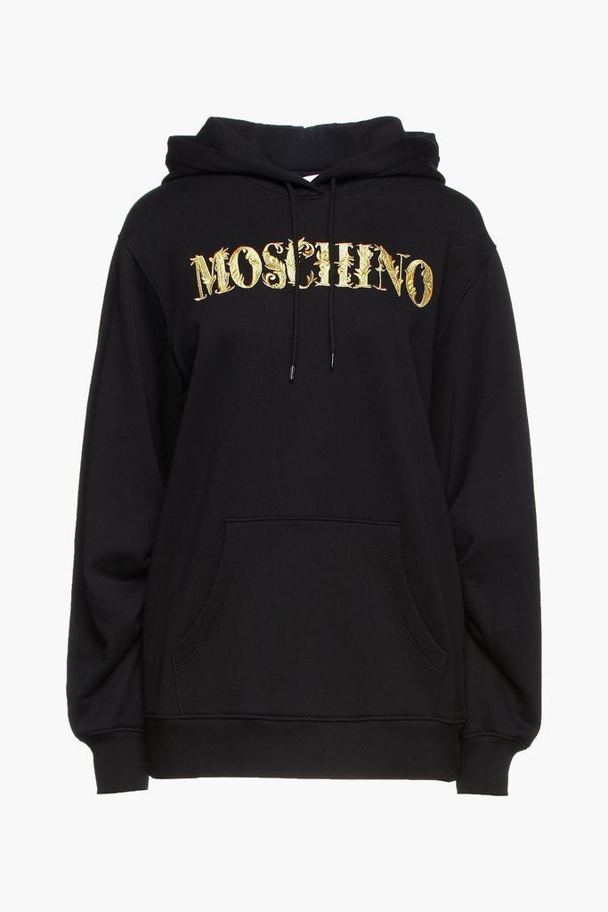 商品Moschino|Metallic embroidered French cotton-terry hoodie,价格¥1645,第1张图片