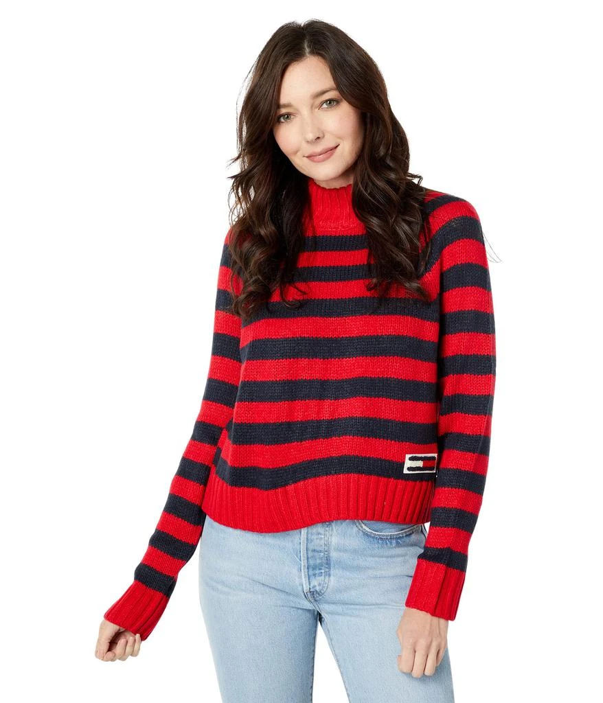 商品Tommy Jeans|Mock Neck Stripe Sweater,价格¥216,第1张图片