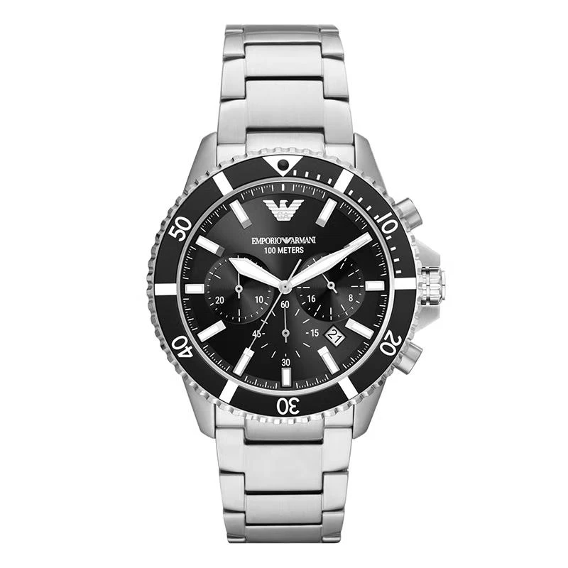 商品[国内直发] Emporio Armani| 阿玛尼手表綠水鬼夜光100米防水钢带潜水石英表AR11360,价格¥1972,第1张图片