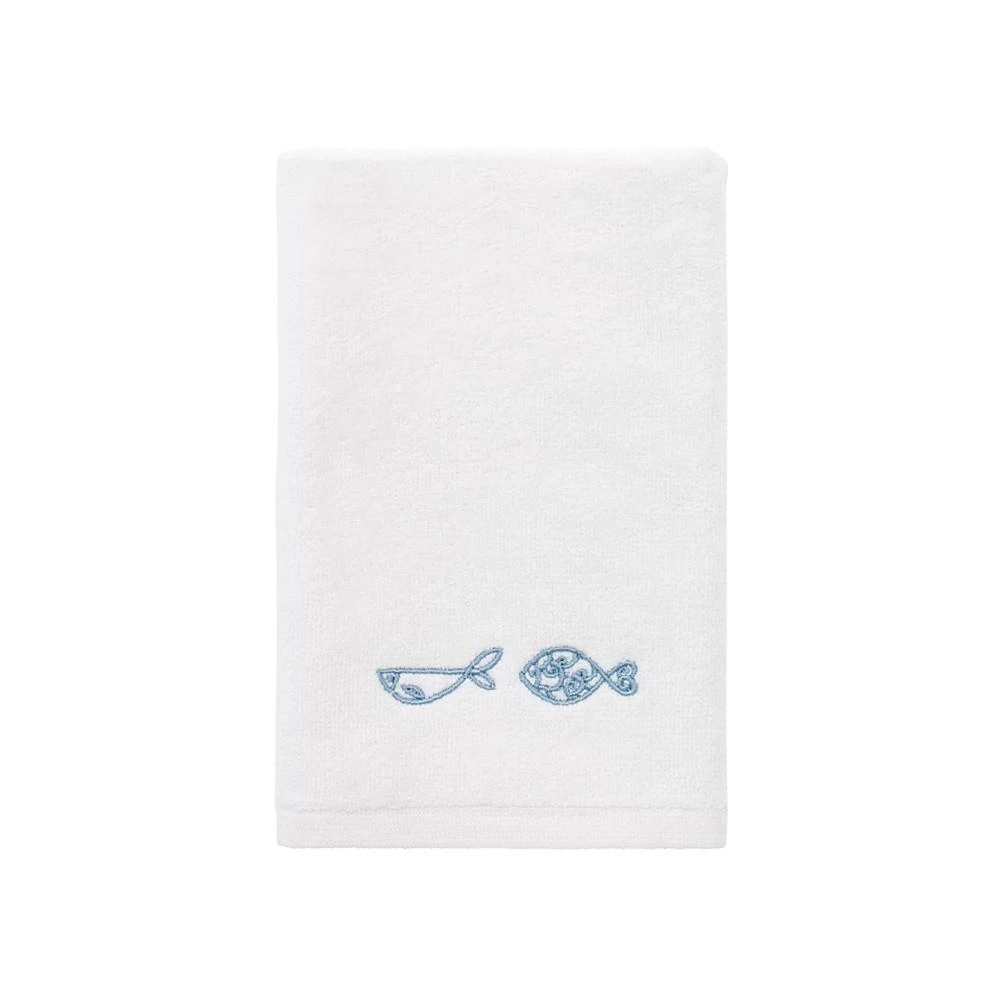 商品Avanti|Fin Bay Fish Embroidered Cotton Fingertip Towel, 11" x 18",价格¥65,第1张图片