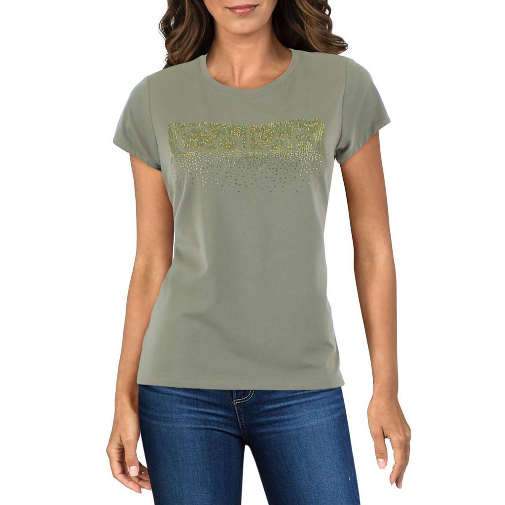 Calvin Klein Womens Modal Blend Embellished T-Shirt商品第1张图片规格展示