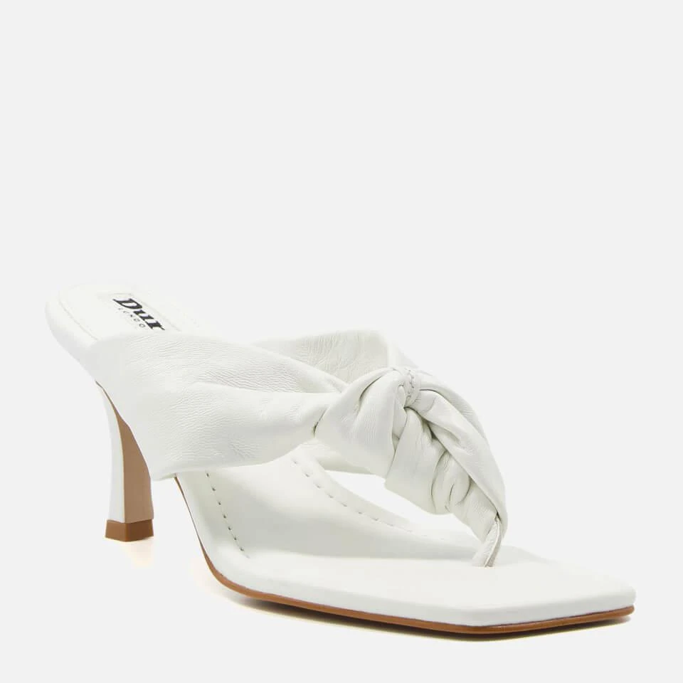 商品Dune|DUNE WOMEN'S MYKONOS LEATHER HEELED MULES - WHITE,价格¥337,第2张图片详细描述