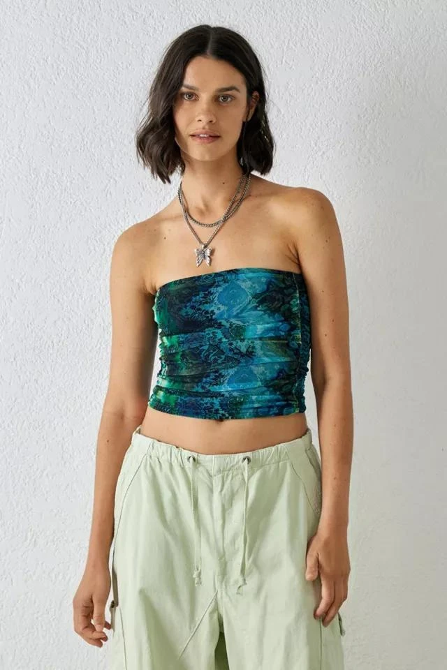 商品Urban Outfitters|UO Ruched Mesh Tube Top,价格¥268,第1张图片