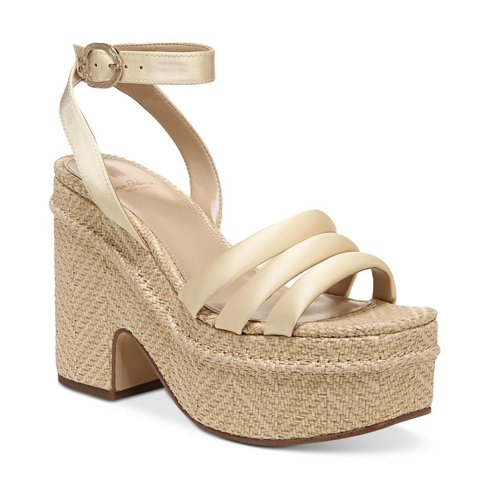 商品Sam Edelman|Tibby Raffia Platform Wedge Sandals,价格¥439,第1张图片