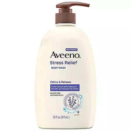 商品Aveeno|Aveeno Stress Relief Body Wash with Lavender & Chamomile, 33 fl. oz., 2 pk.,价格¥162,第4张图片详细描述