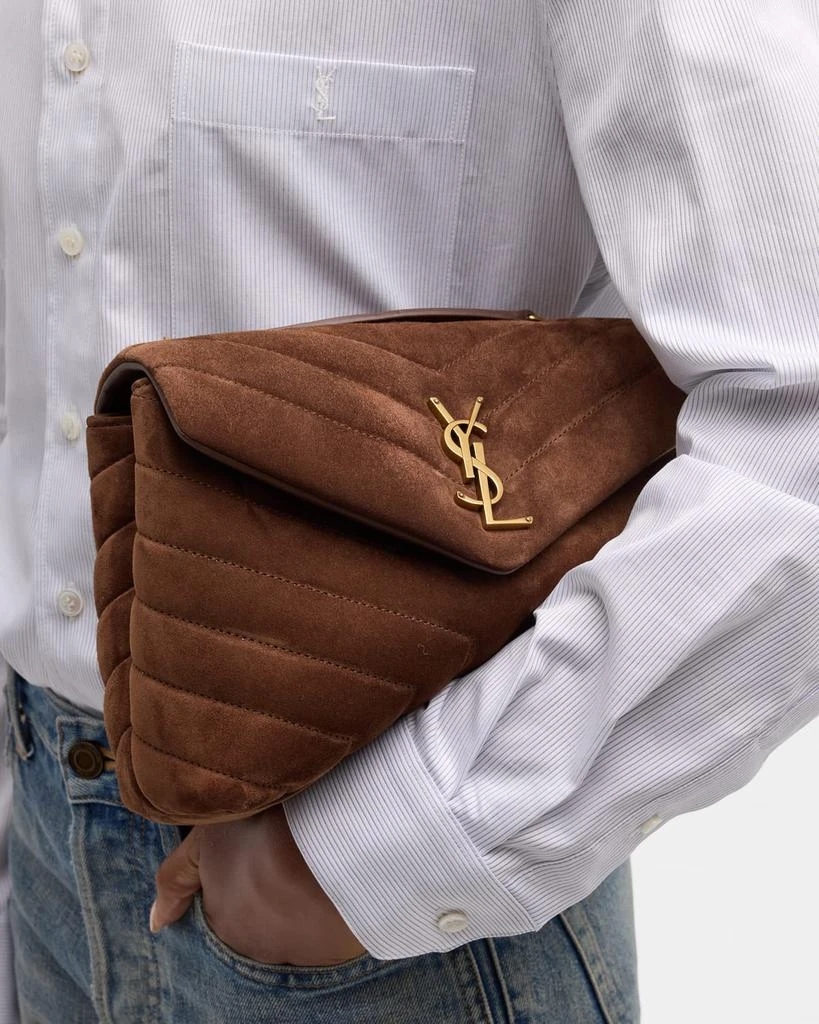 商品Yves Saint Laurent|Loulou Small YSL Shoulder Bag in Quilted Suede,价格¥24814,第5张图片详细描述