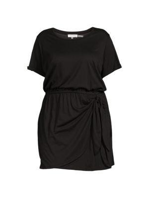 商品Calvin Klein|Plus Solid Hued Blouson Dress,价格¥249,第5张图片详细描述