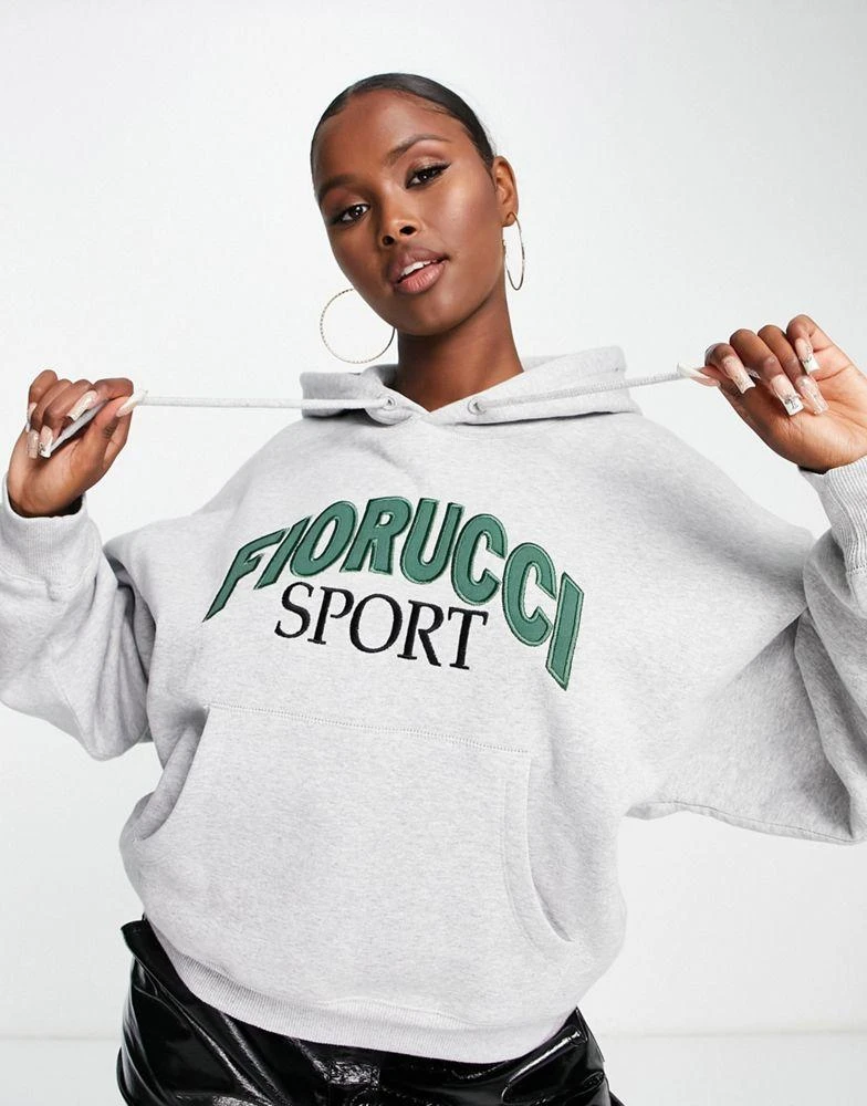 商品Fiorucci|Fiorucci sport relaxed hoodie with logo in grey,价格¥1367,第1张图片