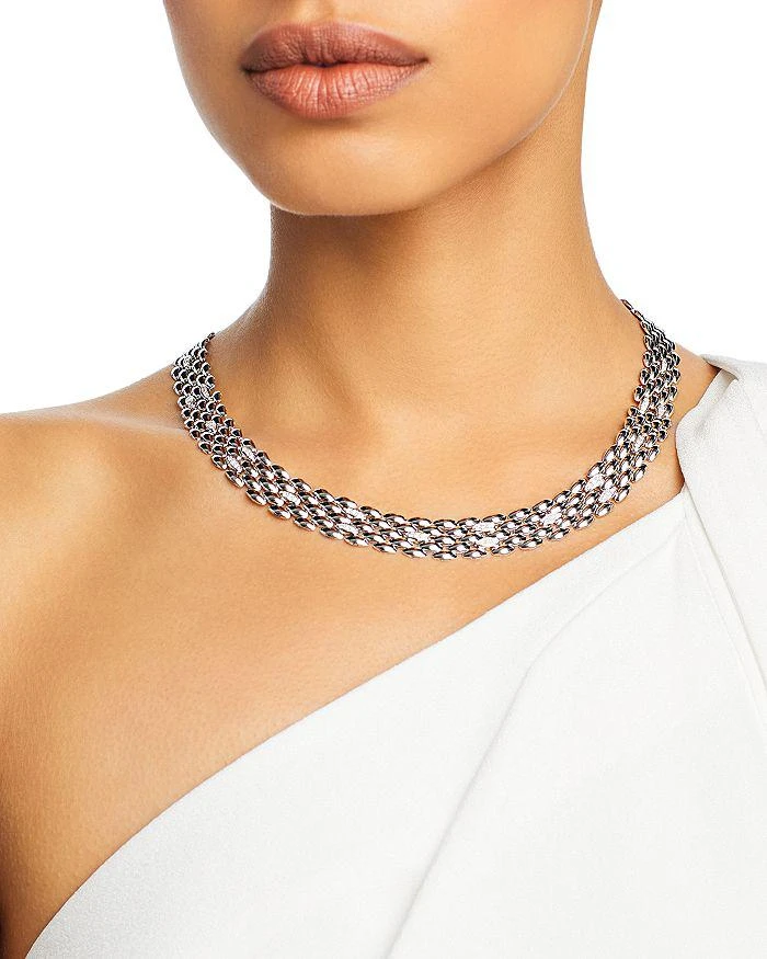 商品Alberto Amati|14K White Gold Flat Panther Link Chain Necklace, 18",价格¥59663,第2张图片详细描述