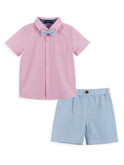 Baby Boy's 2-Piece Button-Up Shirt & Seersucker Shorts Set商品第1张图片规格展示