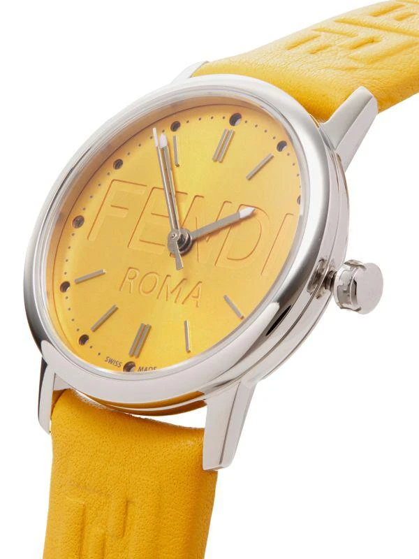 商品Fendi|Forever Fendi 29MM Stainless Steel & Leather Strap Watch,价格¥3460,第3张图片详细描述
