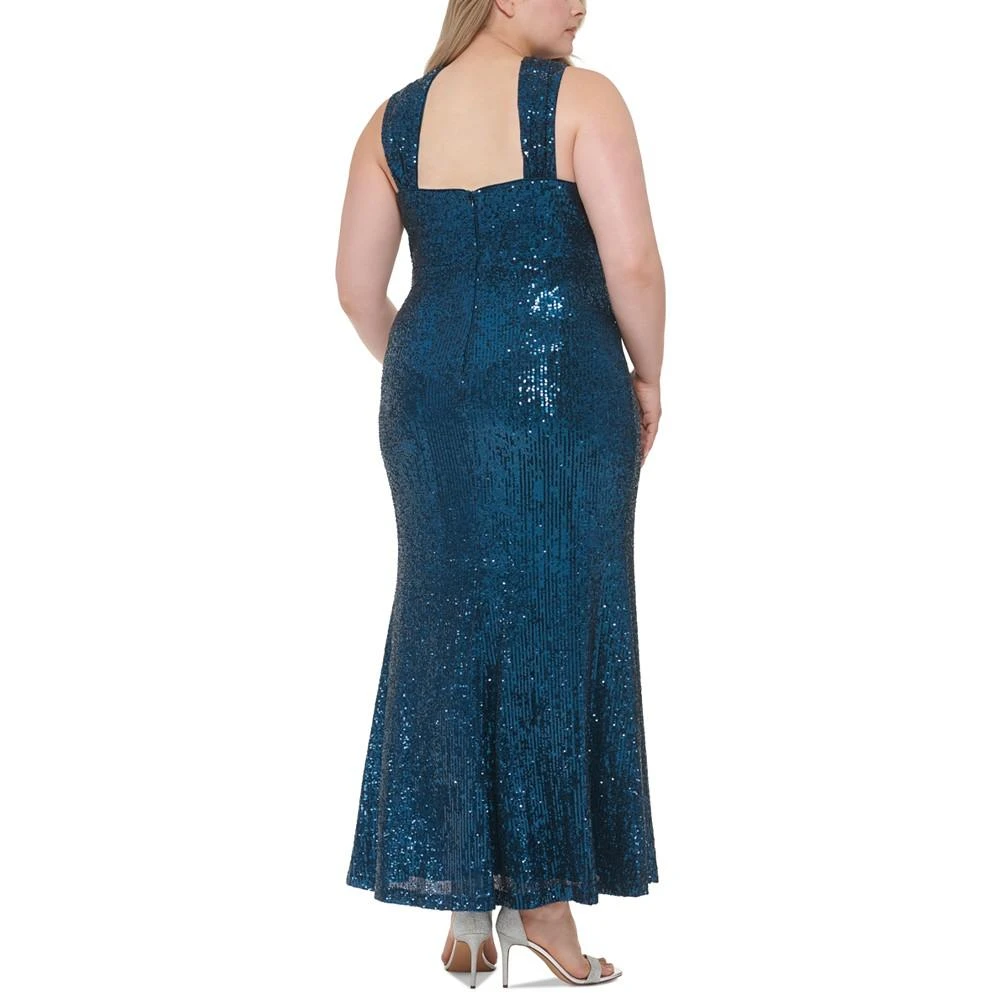 商品Eliza J|Plus Size Sequined Crossover-Neck Gown,价格¥414,第2张图片详细描述