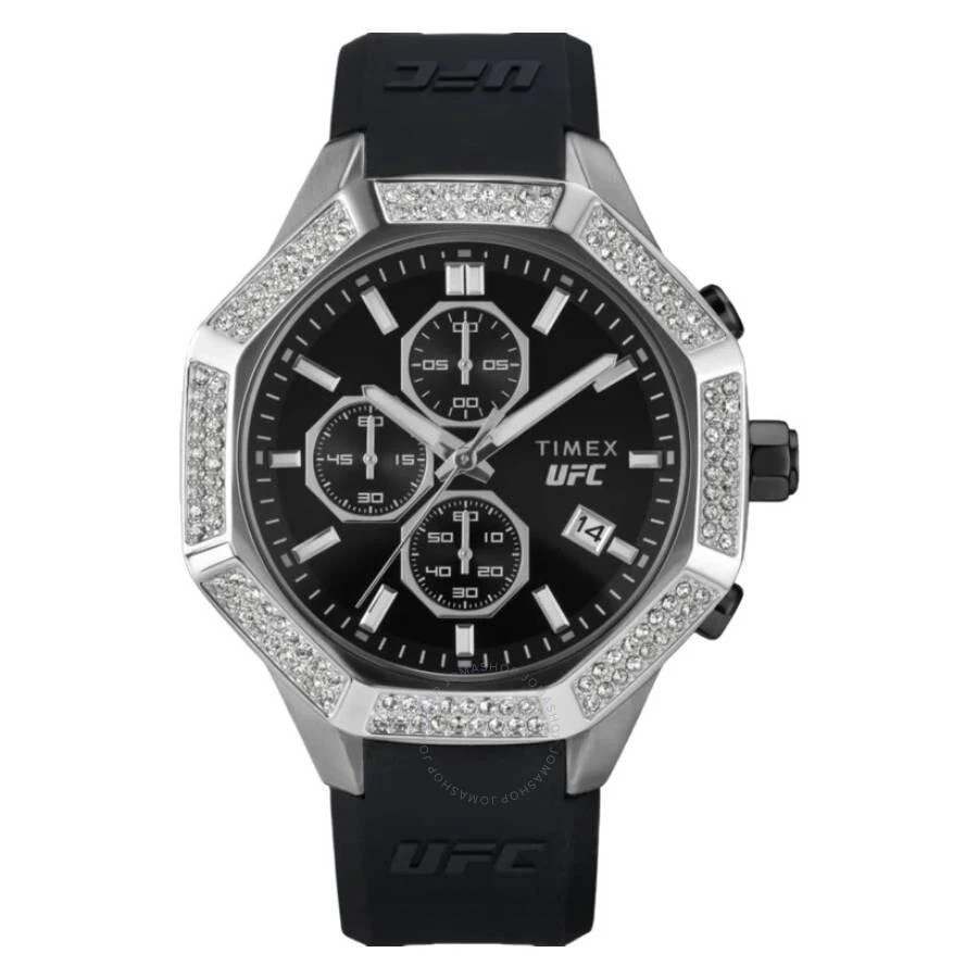 商品Timex|UFC King Chronograph Quartz Crystal Black Dial Men's Watch TW2V99300JR,价格¥1205,第1张图片
