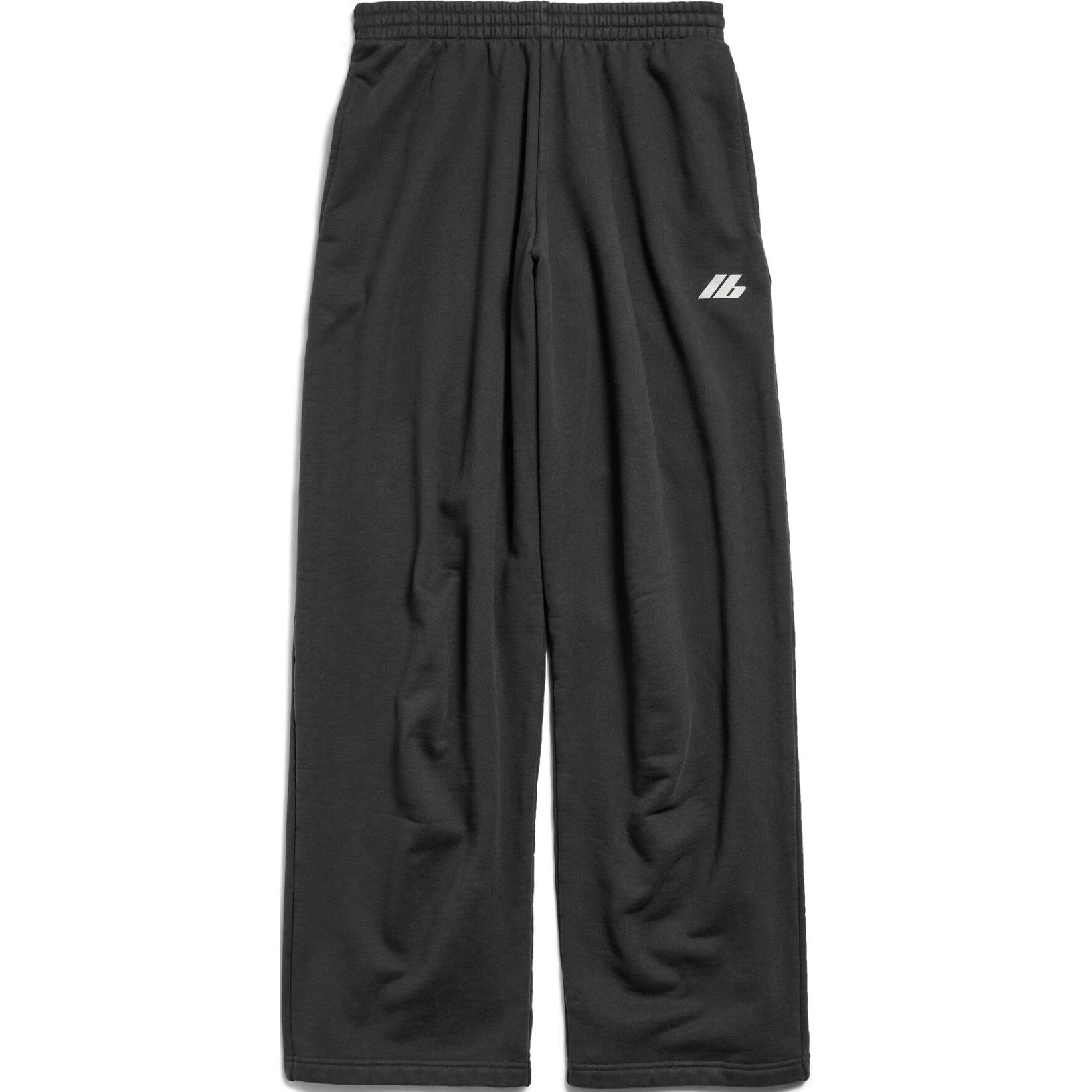 商品[国内直发] Balenciaga|巴黎世家 FW24 Logo印花松紧腰直筒针织运动裤 宽松版型 男女同款 黑色,价格¥6365,第1张图片