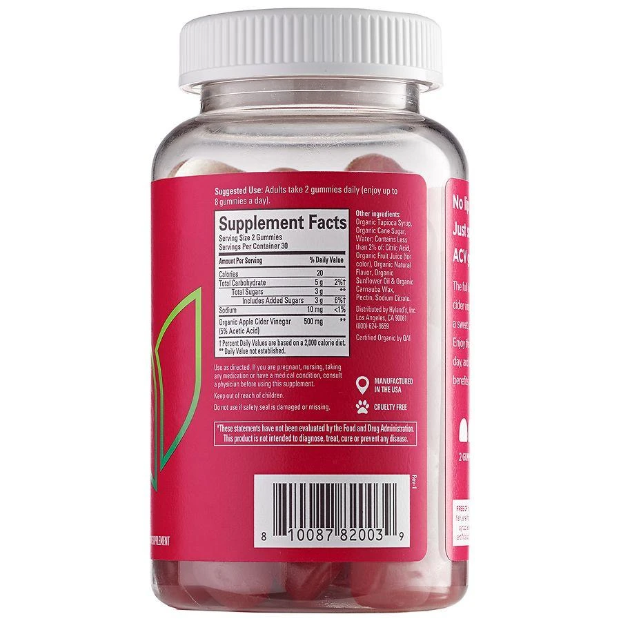 商品Hyland's|Apple Cider Vinegar Blast Gummies,价格¥149,第4张图片详细描述