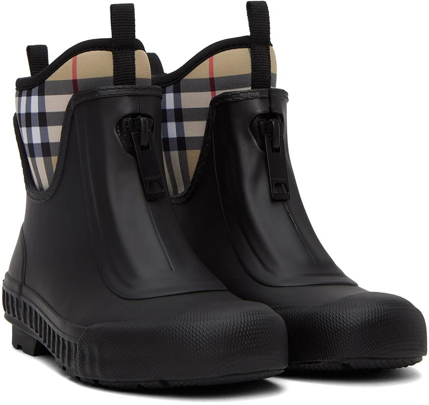 商品Burberry|Black Vintage Check Rain Boots,价格¥2692,第4张图片详细描述