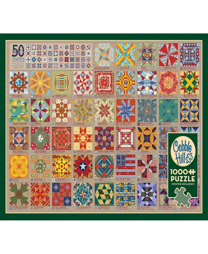 商品Cobble Hill|50 States Quilt Blocks Puzzle,价格¥150,第4张图片详细描述