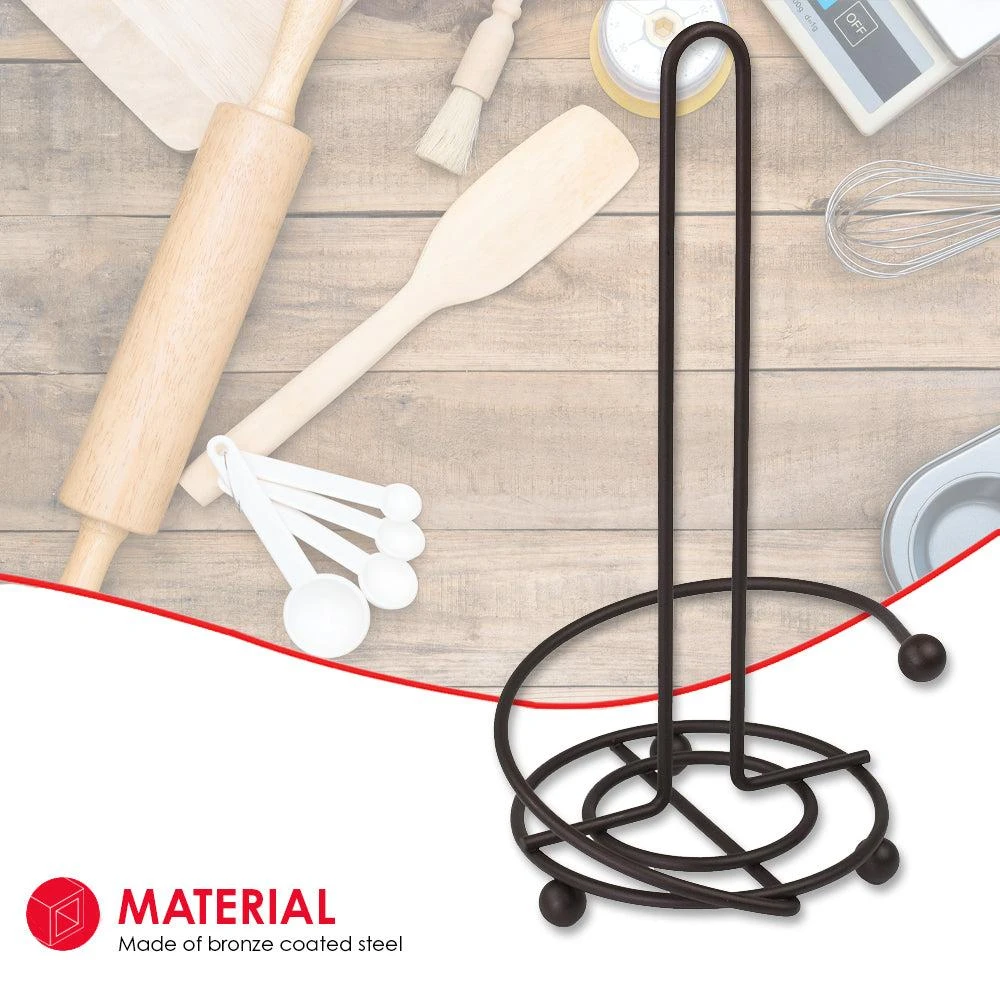 商品Home Basics|Home Basics Wire Collection Paper Towel Holder, Bronze,价格¥147,第4张图片详细描述
