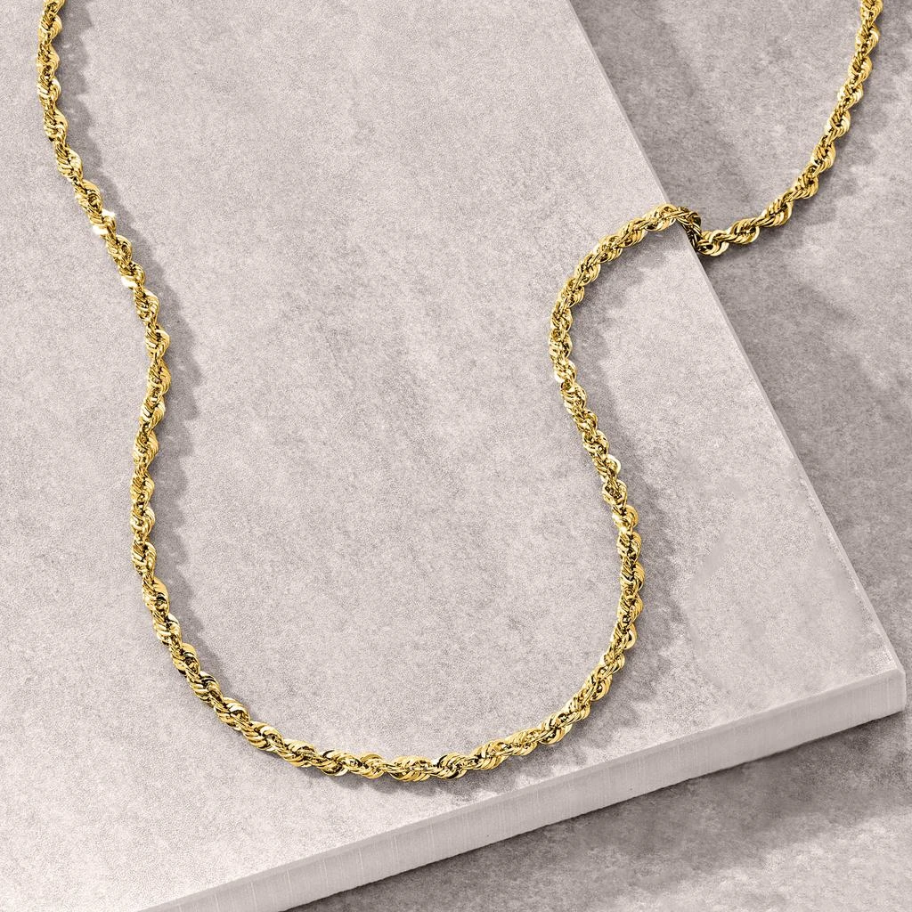 商品Ross-Simons|Ross-Simons 3.2mm 14kt Yellow Gold Rope Chain Necklace,价格¥3747,第4张图片详细描述