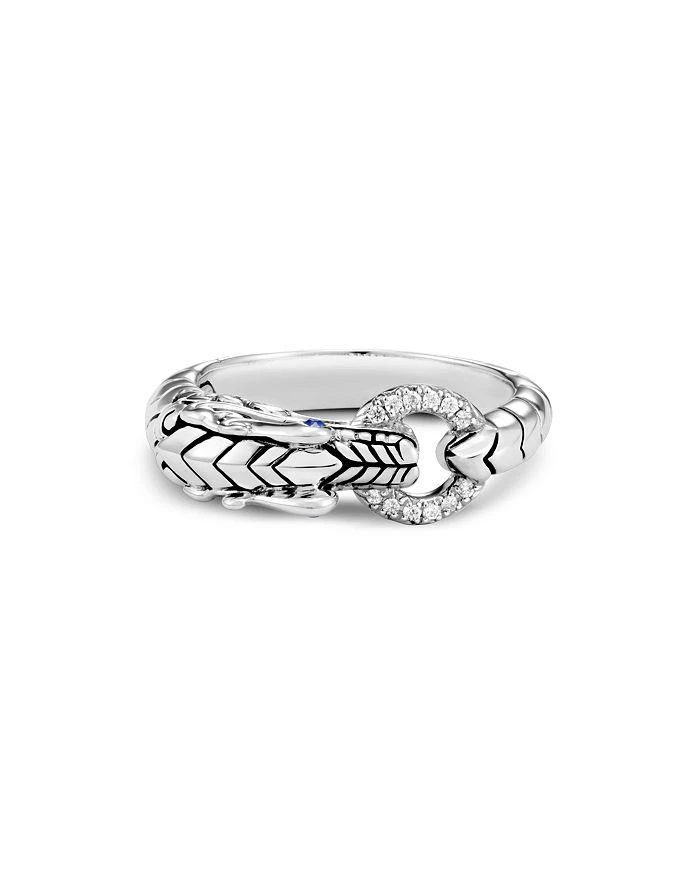 商品John Hardy|Sterling Silver Legends Naga Diamond & Blue Sapphire Dragon Head Ring,价格¥4111,第2张图片详细描述