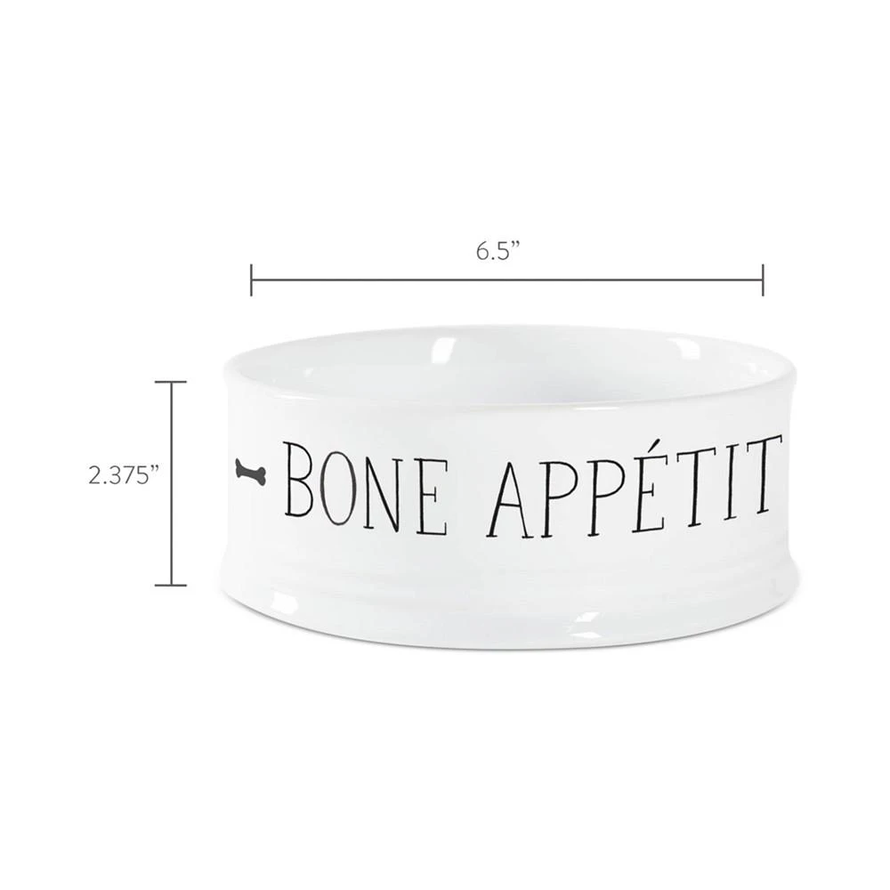 商品Fringe Studio|Fringe Medium Stoneware Bone Appetit Pet Bowl,价格¥34,第4张图片详细描述