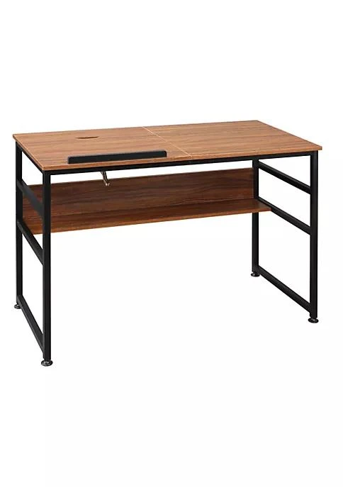 商品belk|Drafting Table Adjustable Drawing Desk Multifunctional Writing Desk With 15 Level Tiltable Tabletop And Storage Shelf For Home Office Walnut,价格¥1256,第2张图片详细描述