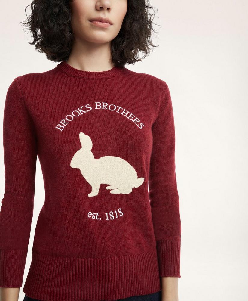 Women's Lunar New Year Merino Wool Blend Rabbit Sweater商品第3张图片规格展示