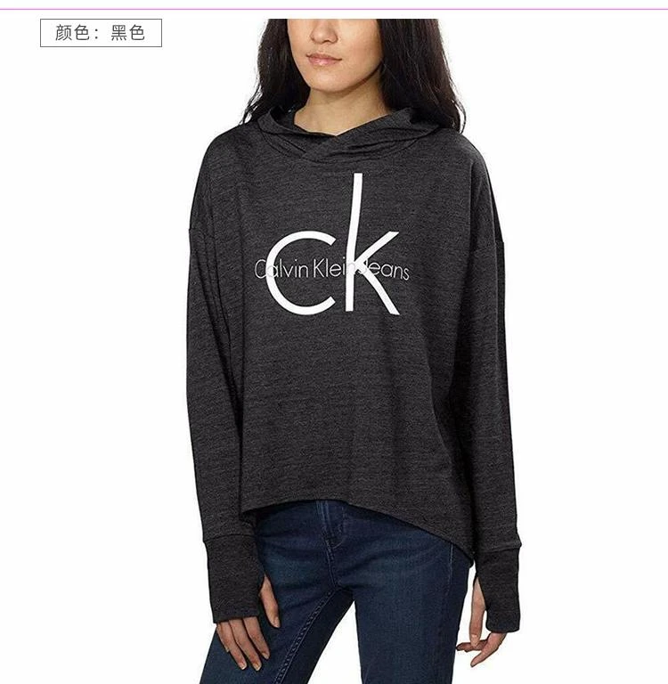 商品Calvin Klein|美国直邮Calvin Klein/CK女装LOGO连帽长袖T直邮,价格¥326,第5张图片详细描述