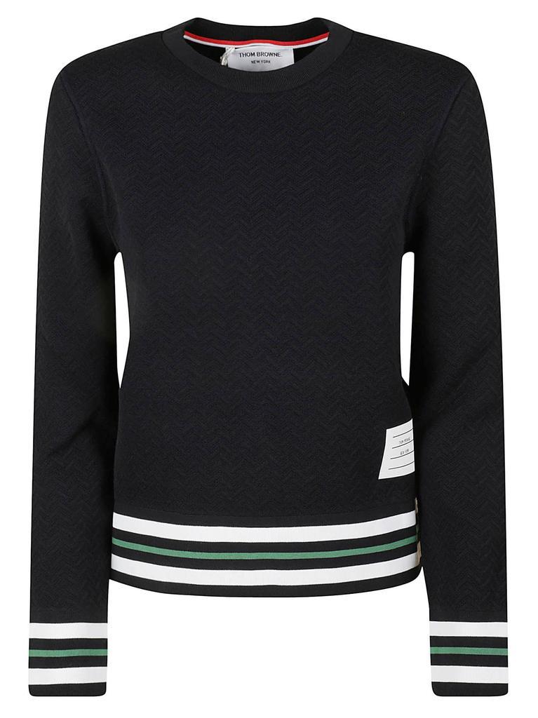 商品Thom Browne|Thom Browne Cricket Stripe Rib Trimmed Sweatshirt,价格¥3850,第1张图片